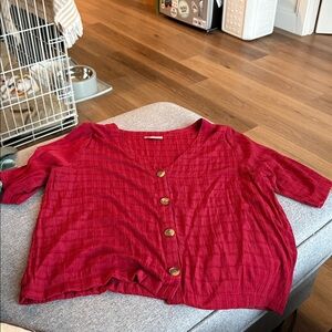Loft red button up shirt